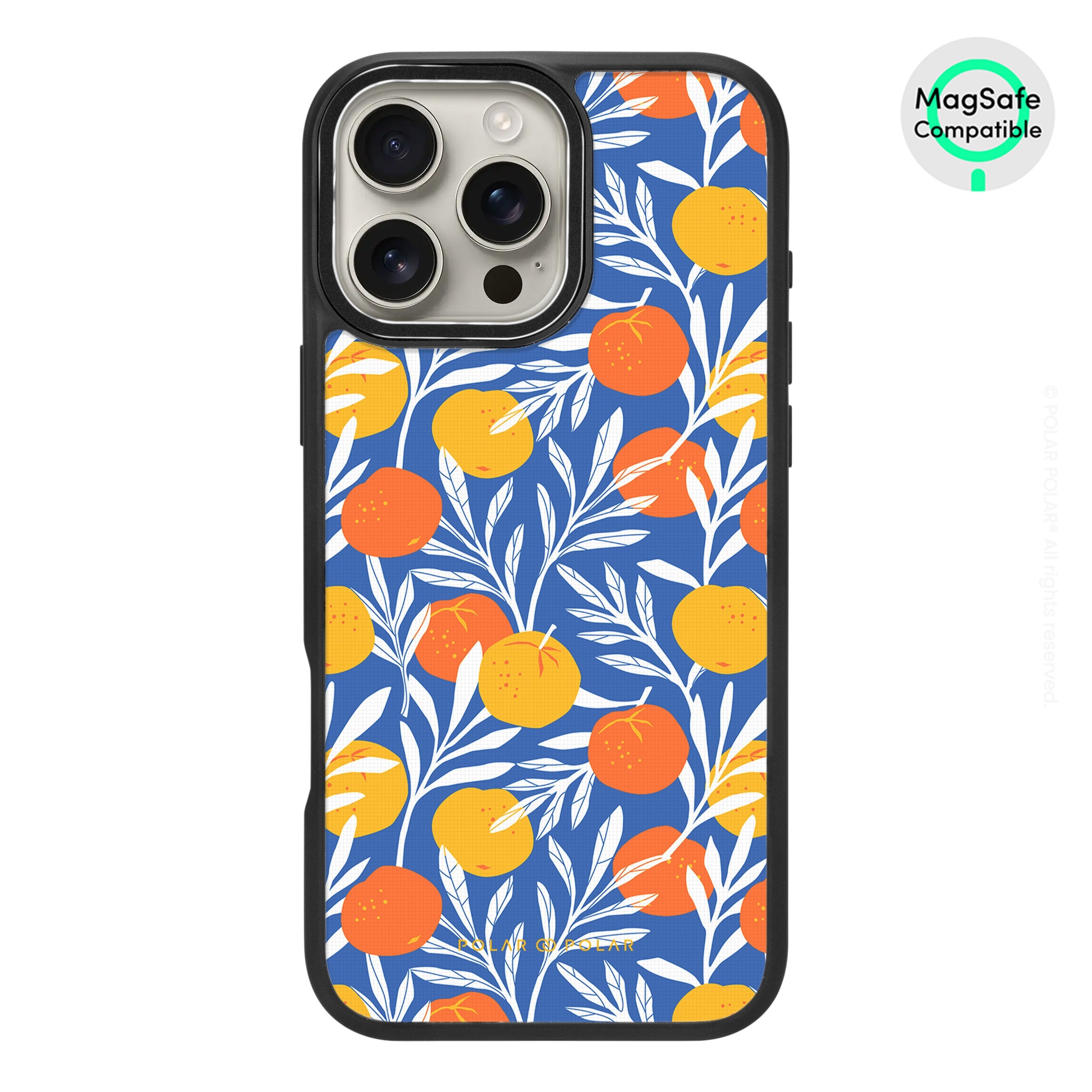 Summer Tangerine - iPhone 16 Pro Max Frosted Black Bumper MagSafe Case