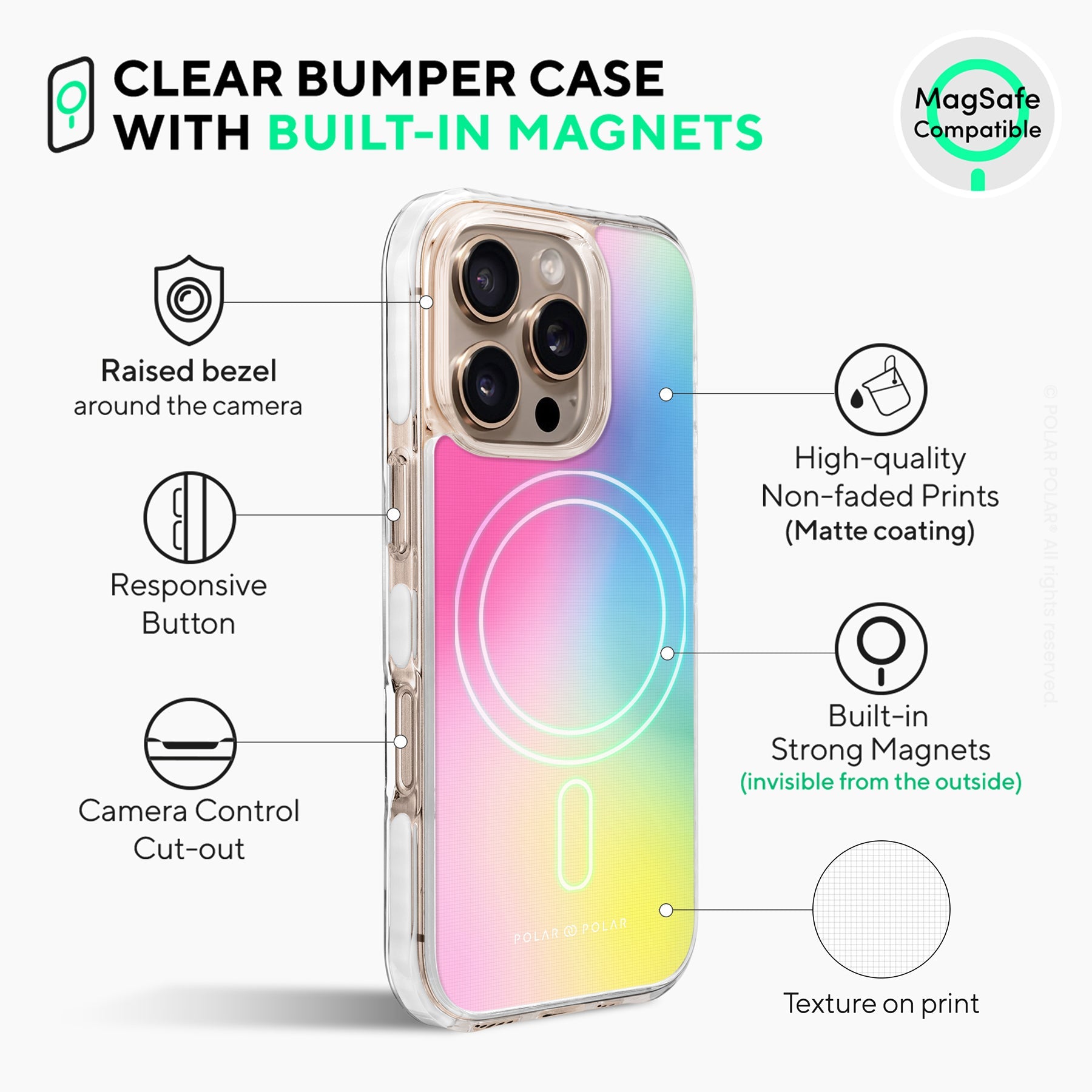 Sweet Dream Holo - iPhone 16 Pro Max Clear Bumper MagSafe Case