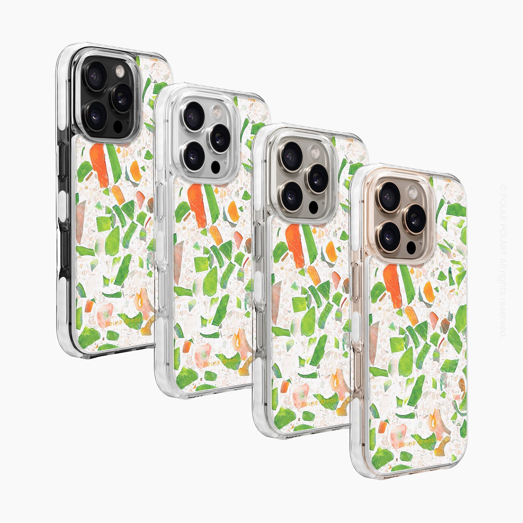 Terrazzo Green - iPhone 16 Pro Max Clear Bumper MagSafe Case