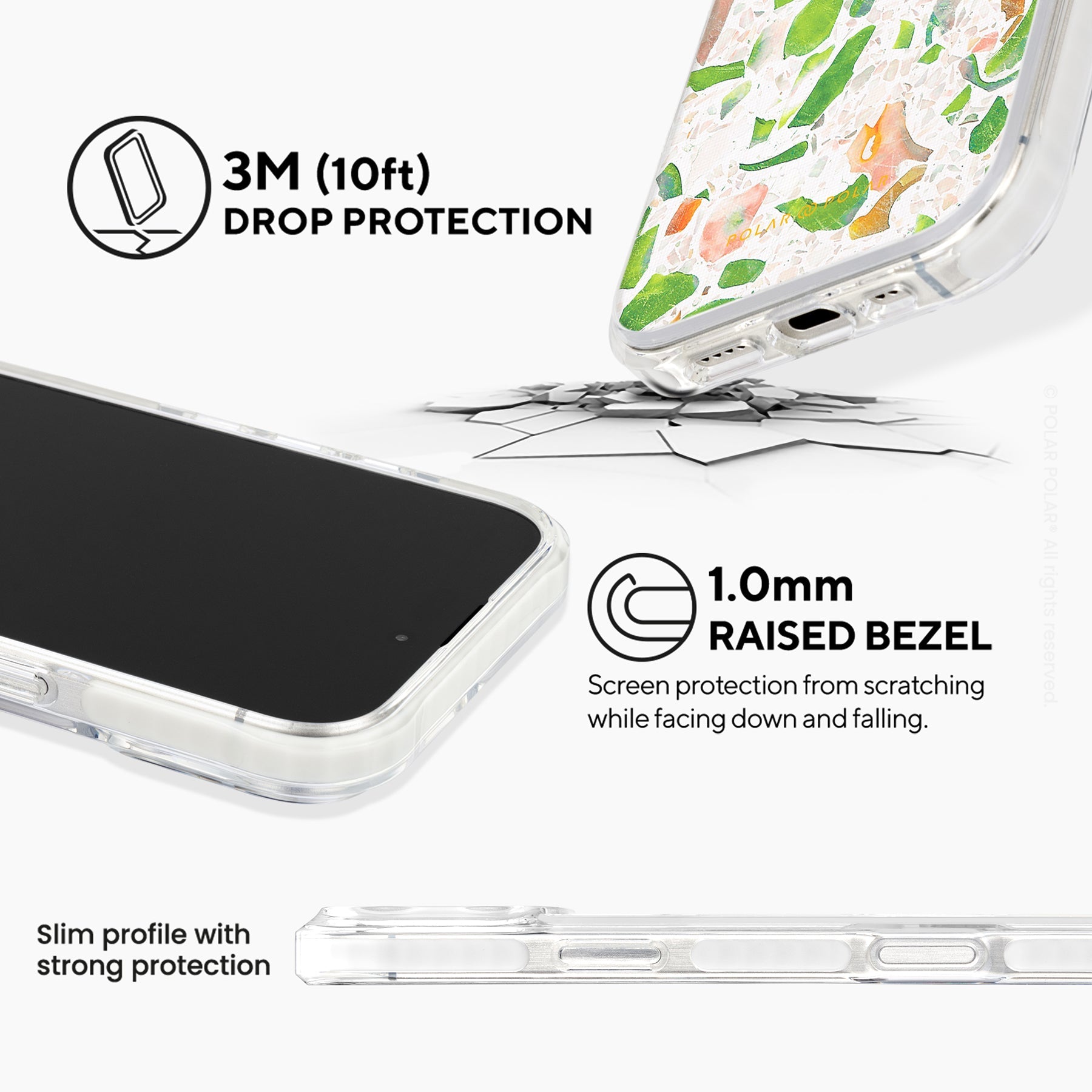 綠色水磨石 - iPhone 16 Pro 透明邊防摔 MagSafe 手機殼