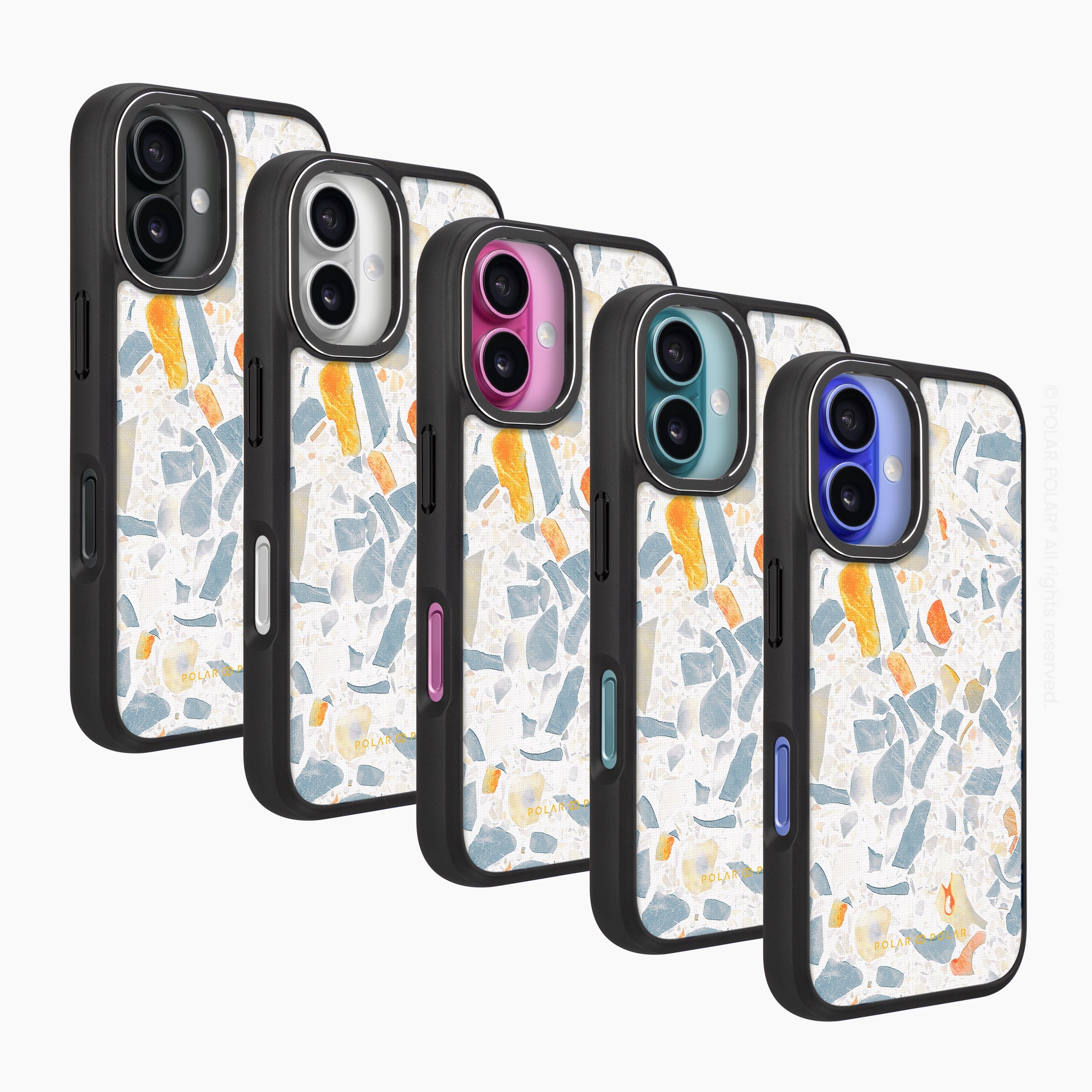 灰色水磨石 - iPhone 16 Plus 黑磨砂防摔 MagSafe 手機殼