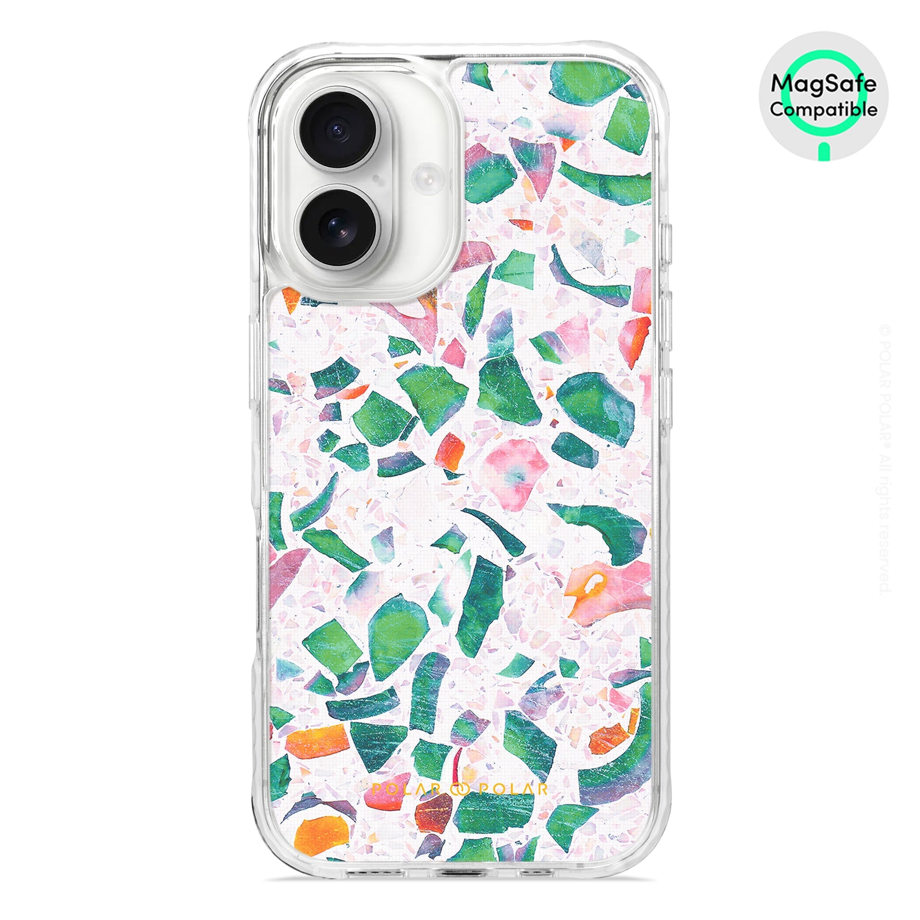 Terrazzo Lake Blue - iPhone 16 Clear Bumper MagSafe Case