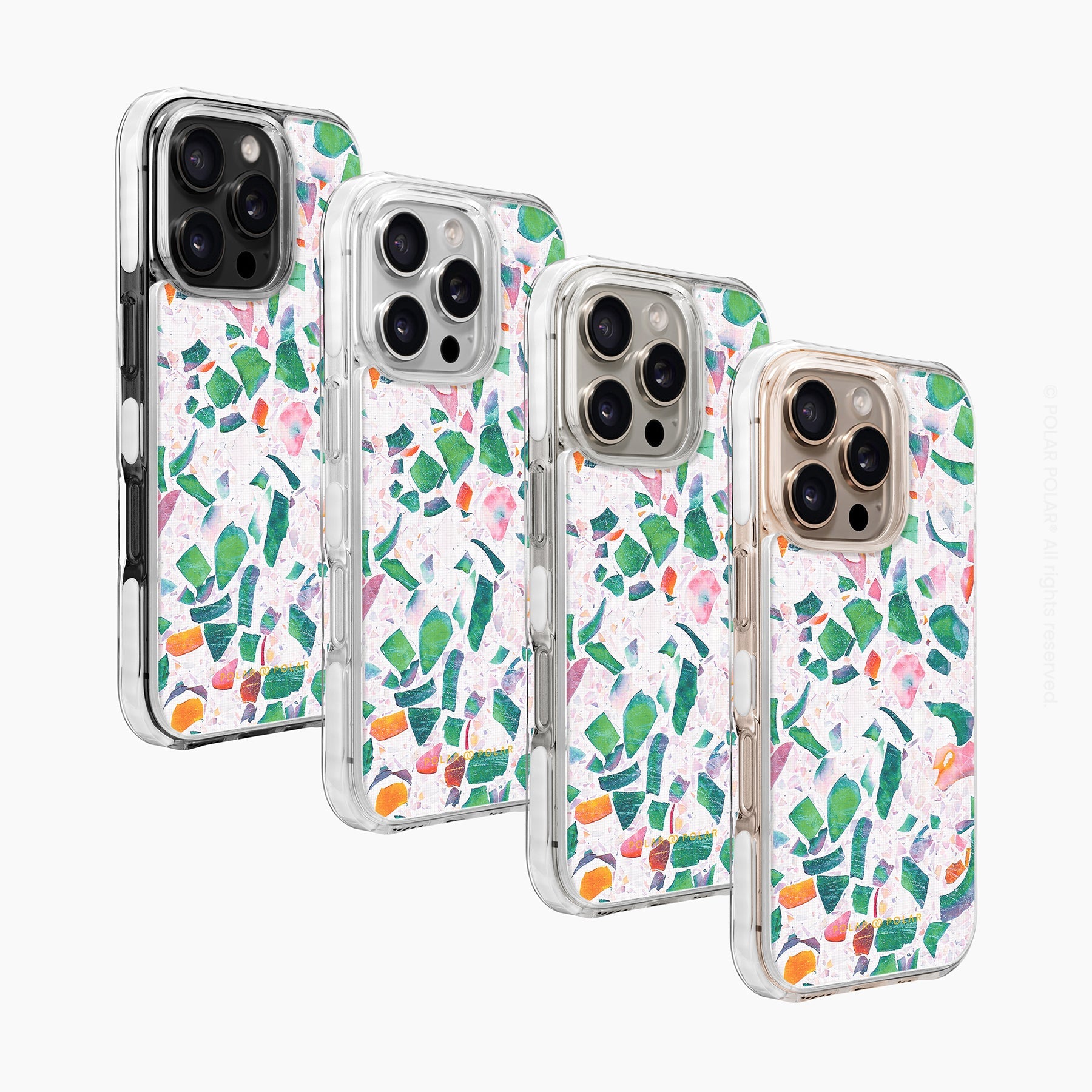 Terrazzo Lake Blue - iPhone 16 Pro Max Clear Bumper MagSafe Case
