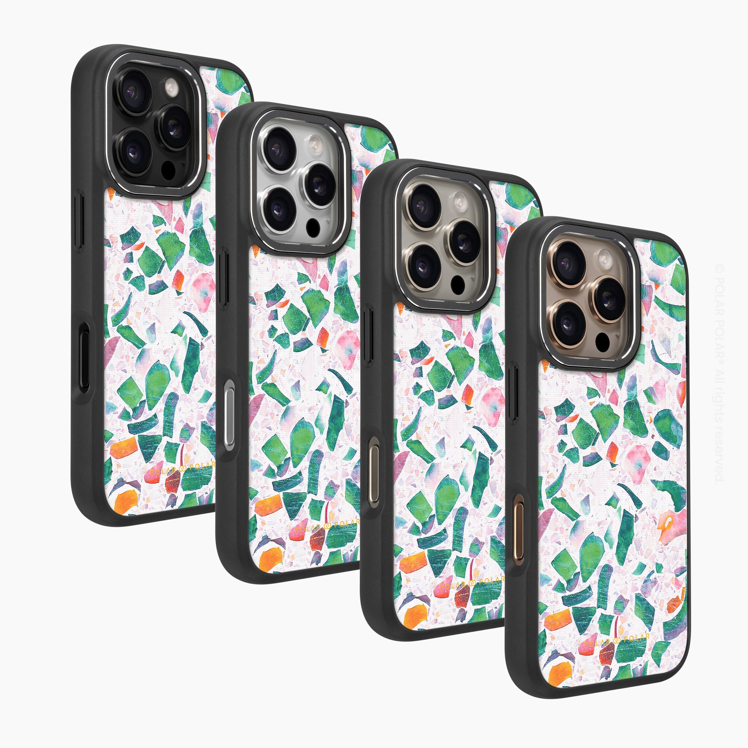 Terrazzo Lake Blue - iPhone 16 Pro Frosted Black Bumper MagSafe Case