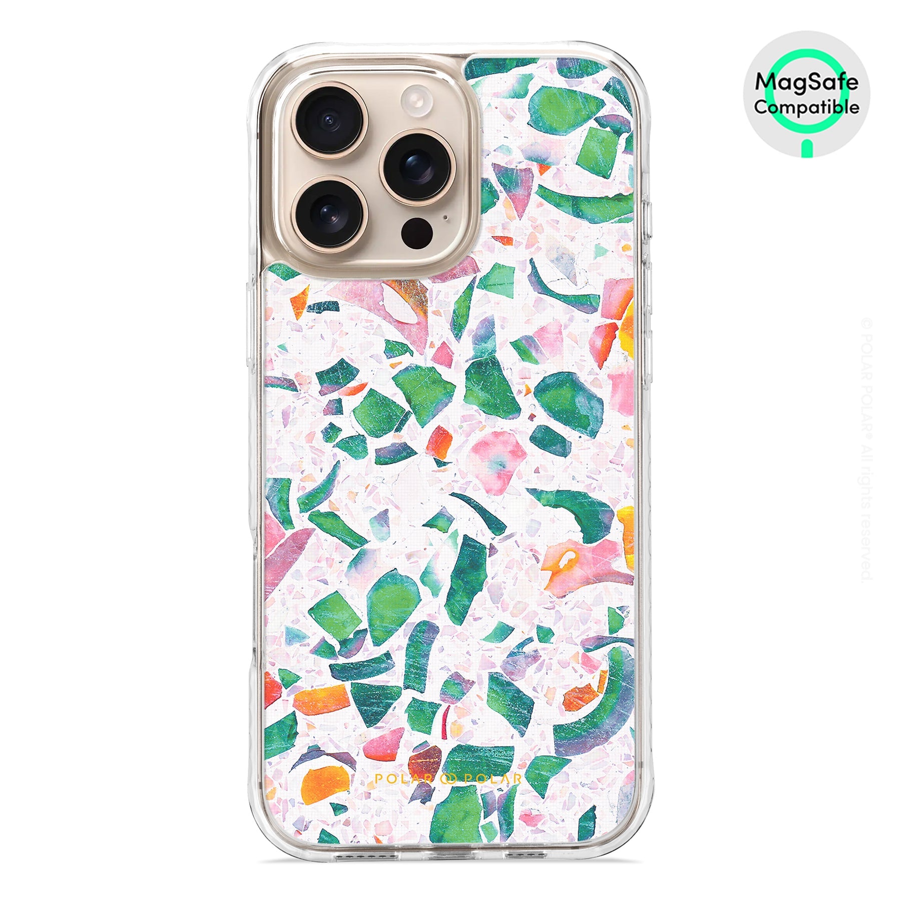 Terrazzo Lake Blue - iPhone 16 Pro Max Clear Bumper MagSafe Case