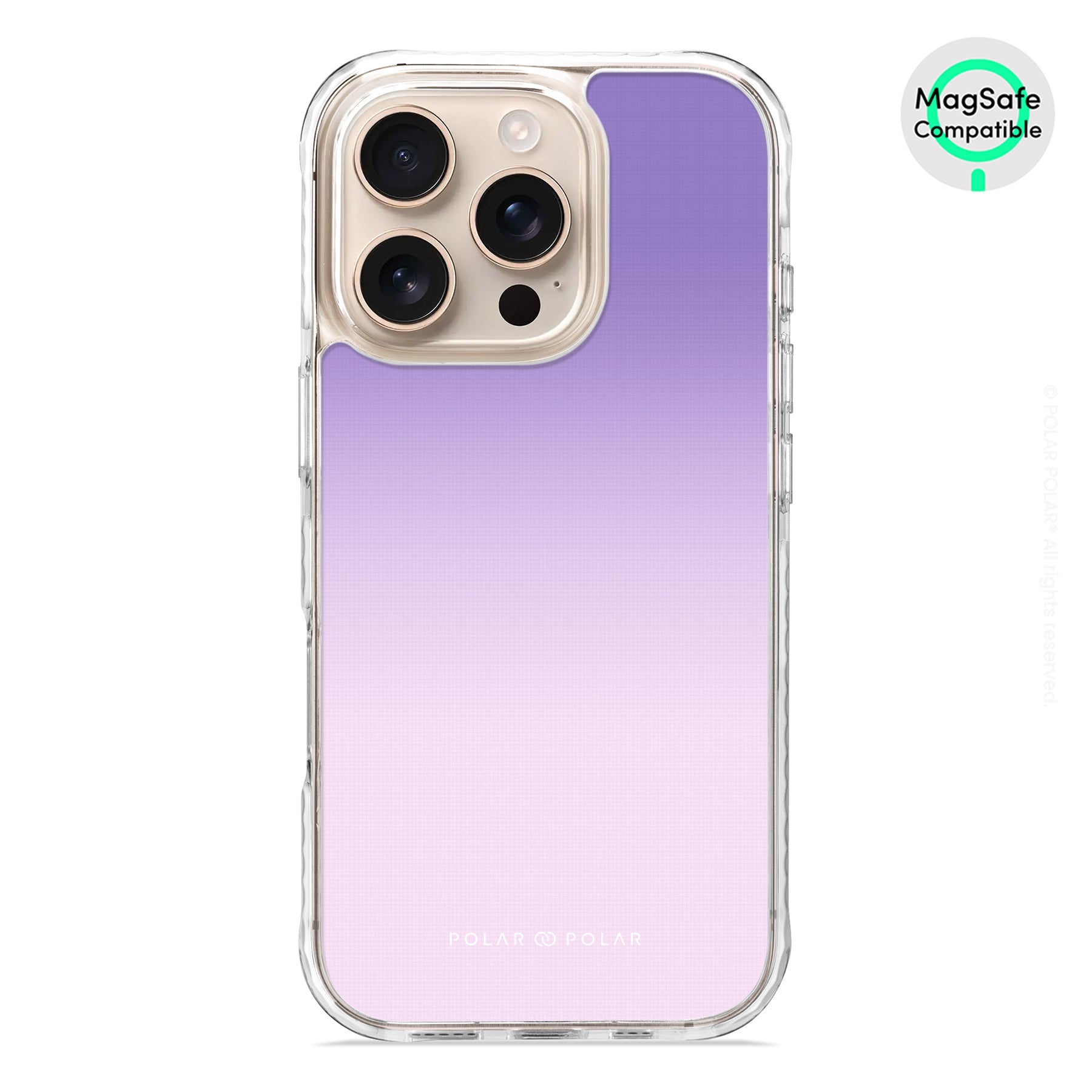 紫藍色粉彩 - iPhone 16 Pro 透明邊防摔 MagSafe 手機殼