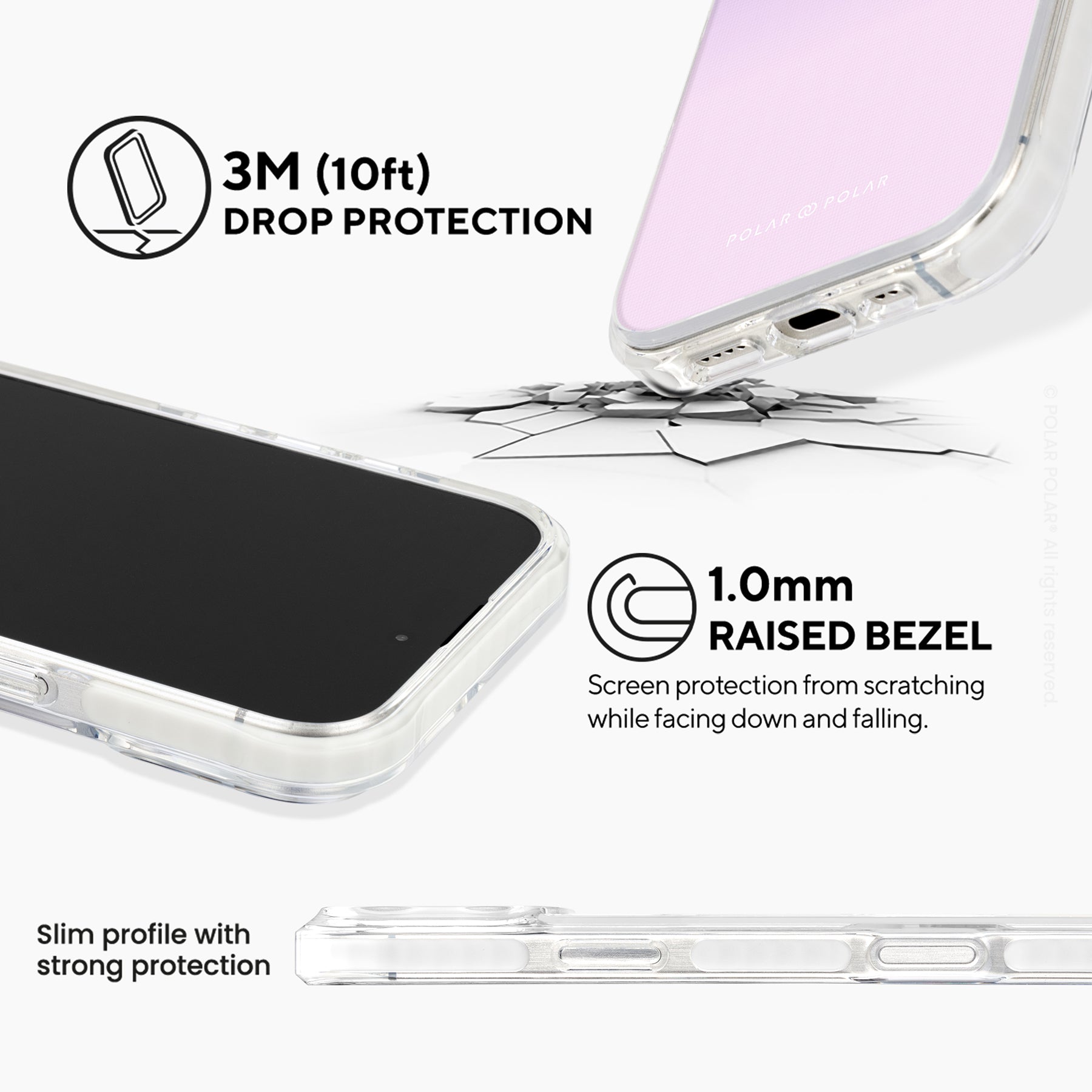 紫藍色粉彩 - iPhone 16 Pro 透明邊防摔 MagSafe 手機殼