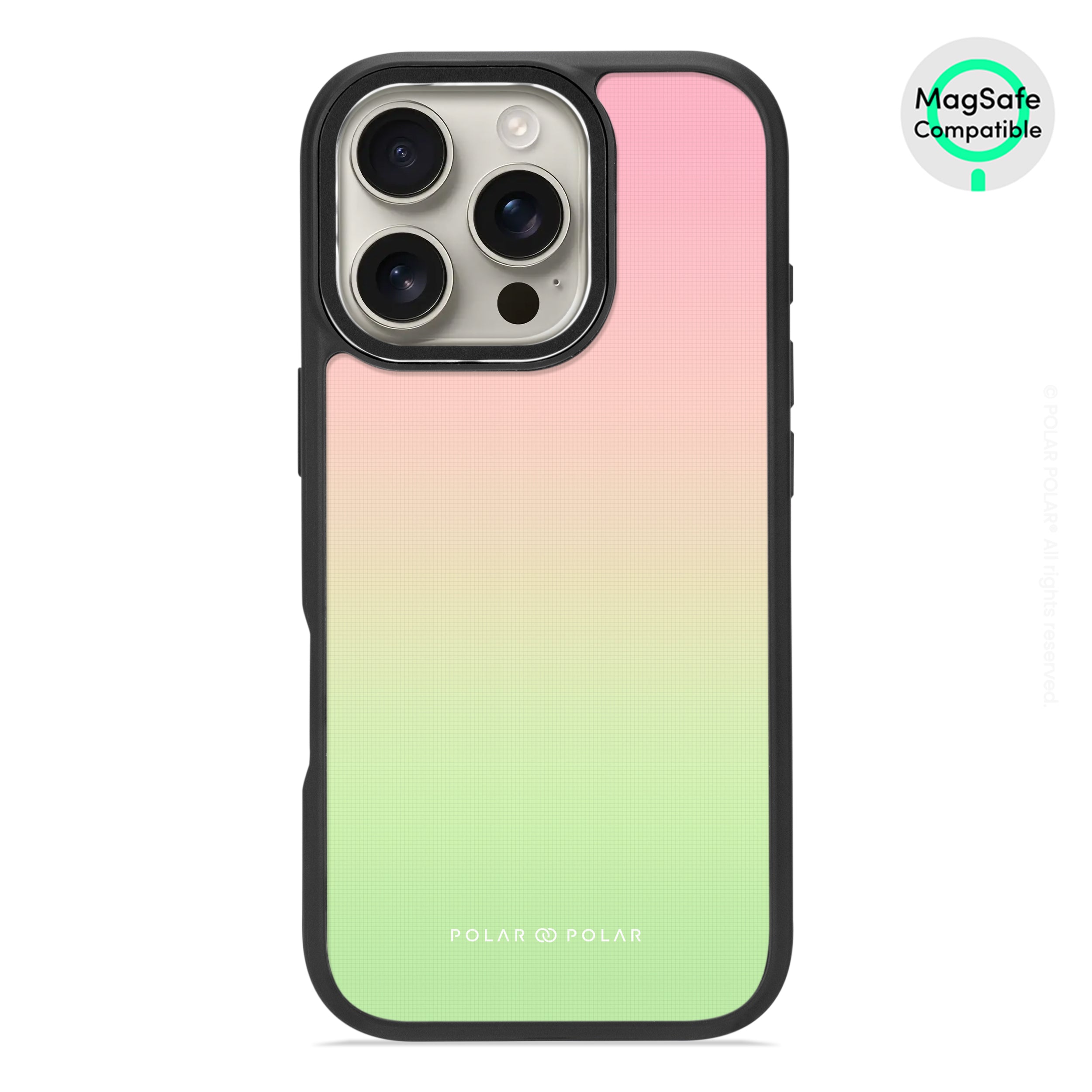 Watermelon Pastel - iPhone 16 Pro Frosted Black Bumper MagSafe Case