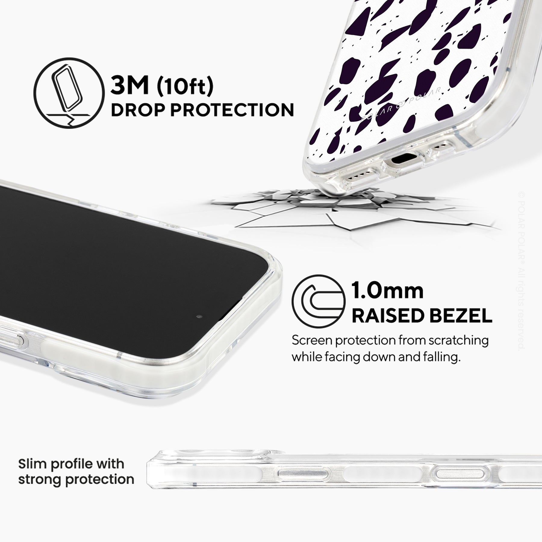 白色石板街水磨石 - iPhone 16 Pro 透明邊防摔 MagSafe 手機殼