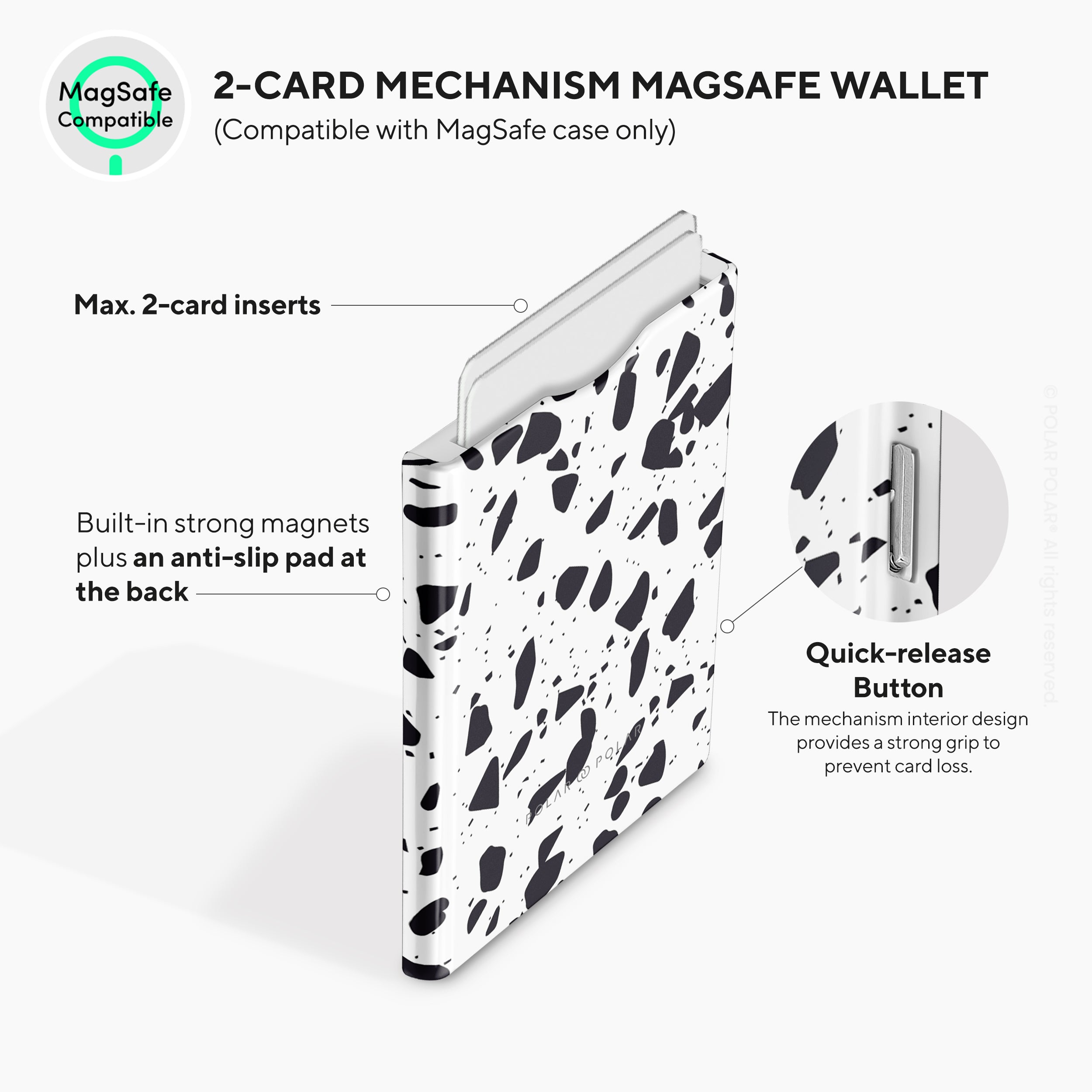 White Rocky Road Terrazzo MagSafe Wallet