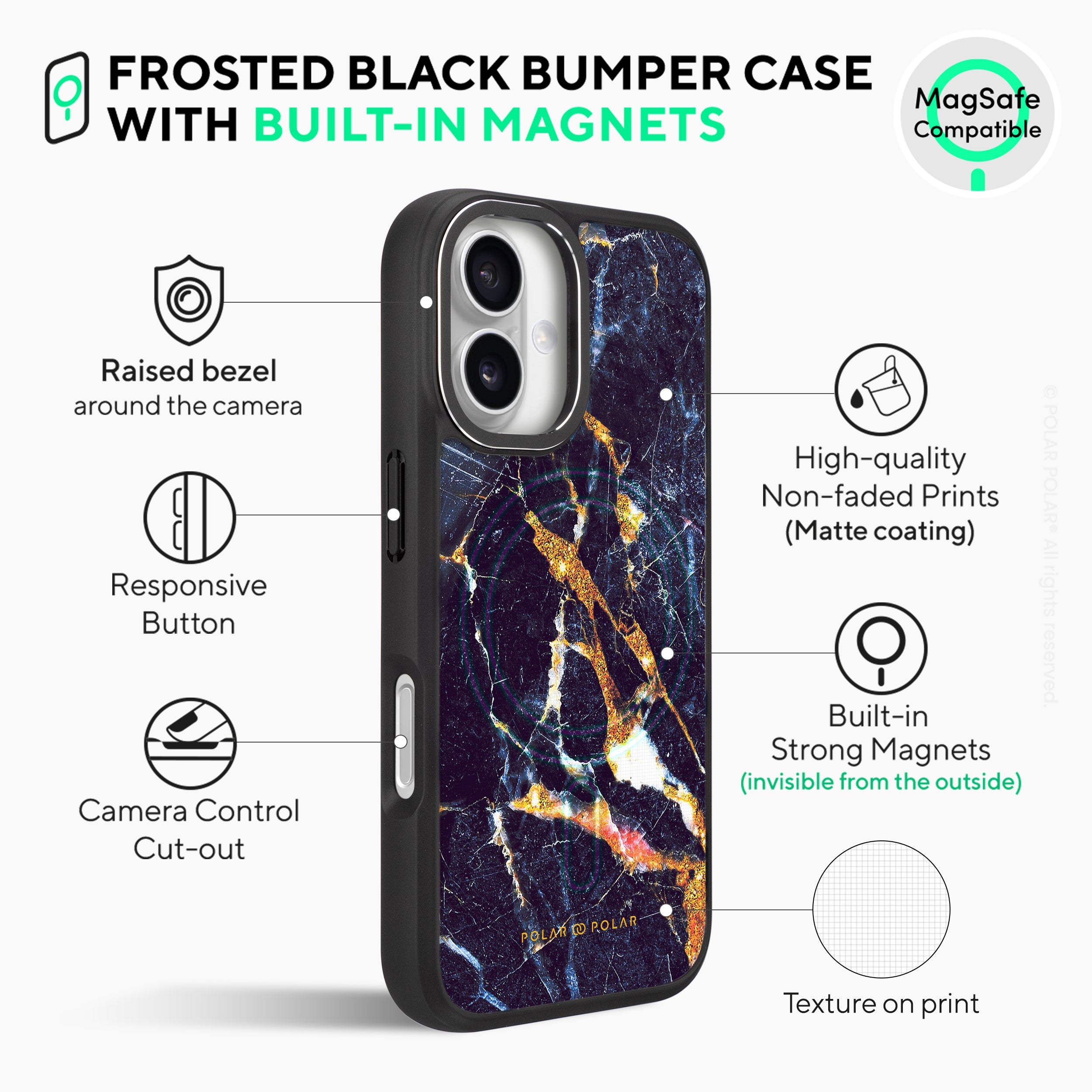Winter Forest - iPhone 16 Frosted Black Bumper MagSafe Case