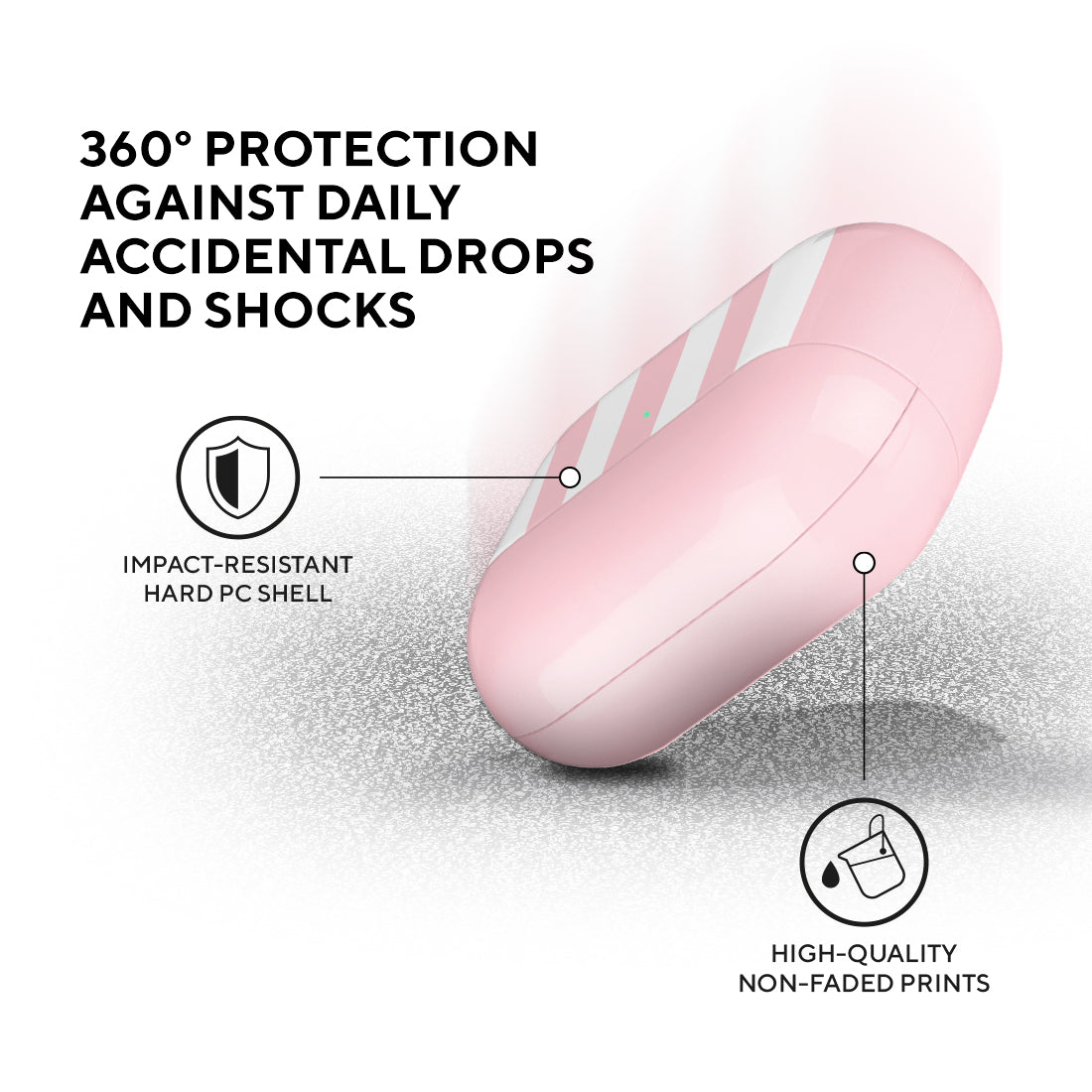 淺粉紅色直紋 | 客製化 AirPods 3 保護殼
