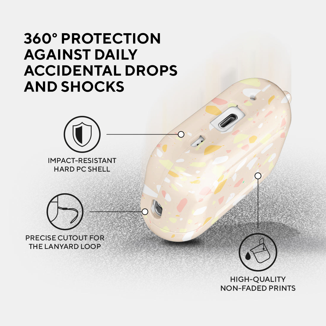米色水磨石 | 客製化 AirPods Pro 2 耳機保護套