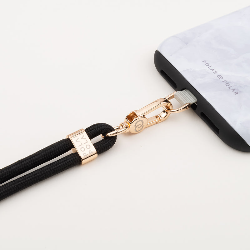 Black Gold Crossbody Phone Strap with Card – POLAR POLAR