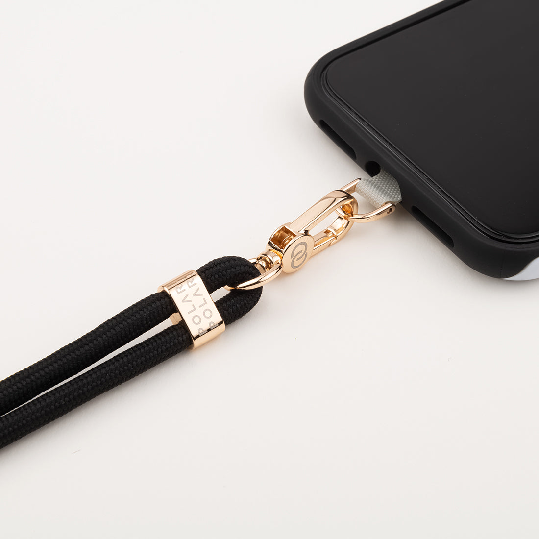 Classic Black Crossbody Phone Strap with Card