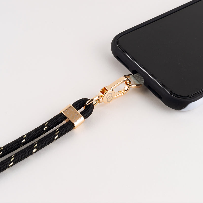 Black Gold Crossbody Phone Strap with Card – POLAR POLAR