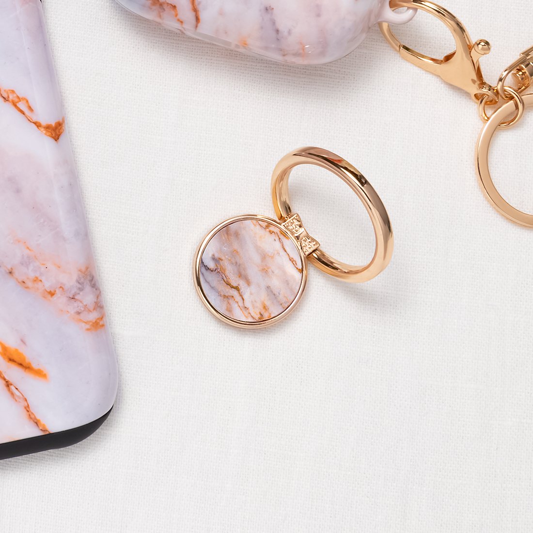 Coffee Cream Adhesive Phone Ring Holder
