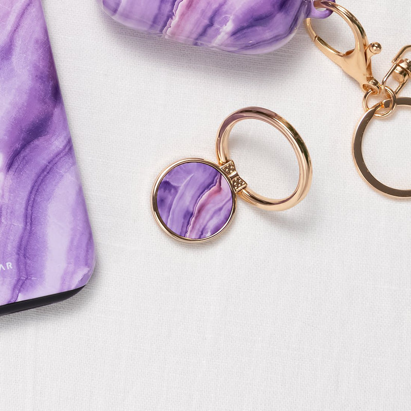 法國浪漫紫羅蘭色 客製化 手機扣環支架