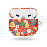 日系橙紅花紋 | 客製化 AirPods 3 保護殼