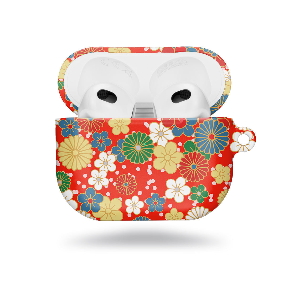 日系橙紅花紋 | AirPods 3 保護殼