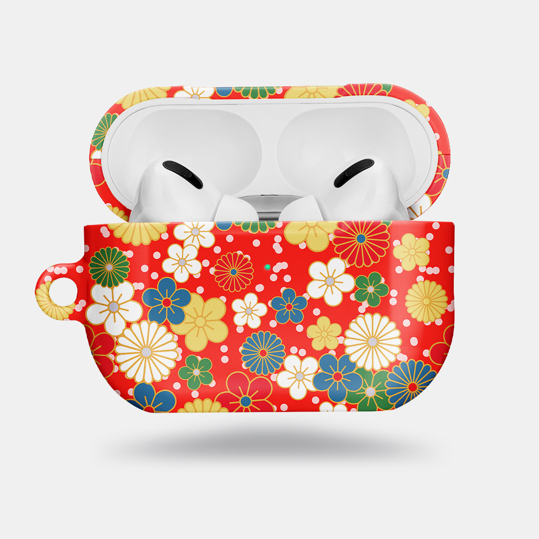 日系橙紅花紋 | AirPods Pro 2 耳機保護套