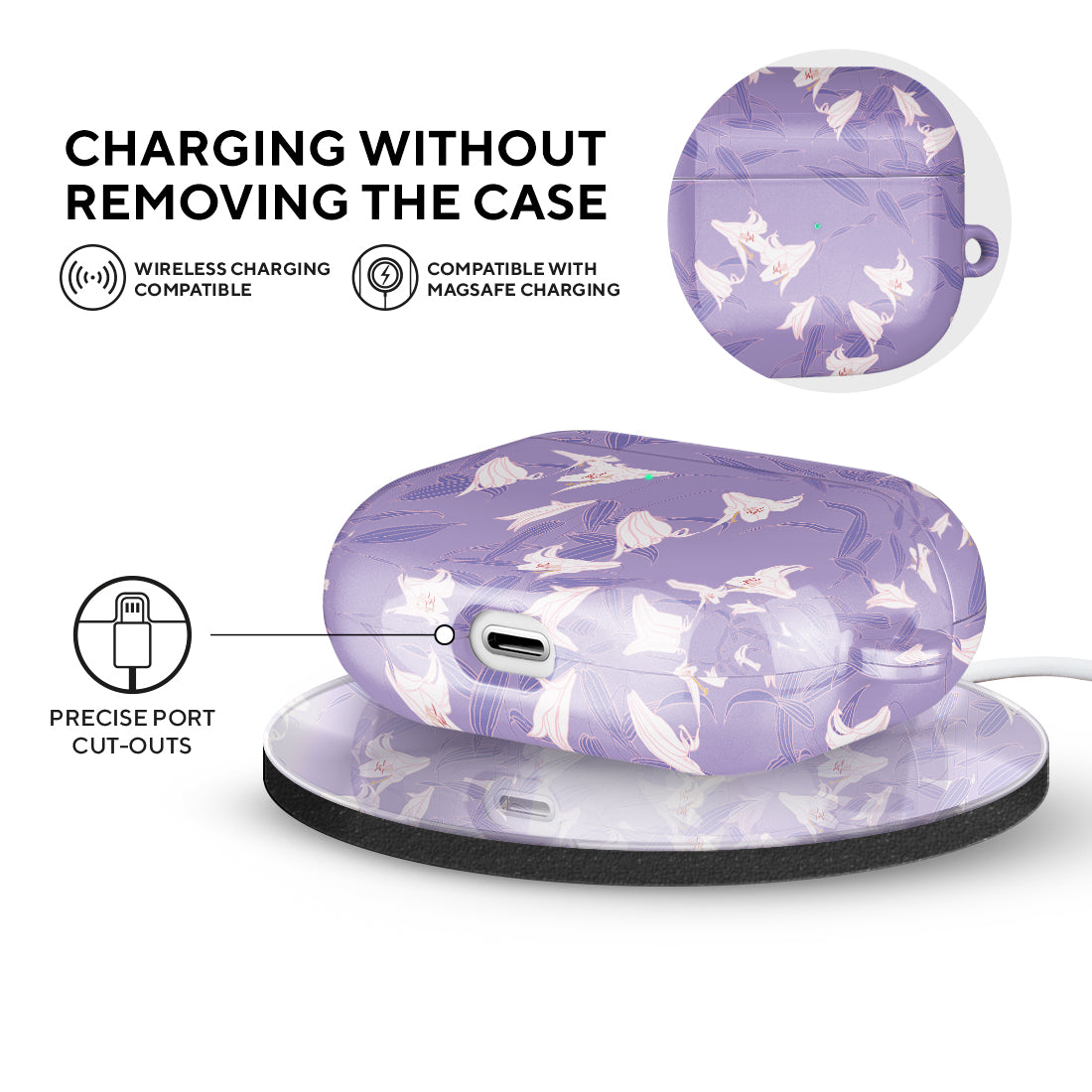 Lavender Lily | Custom AirPods 3 Case