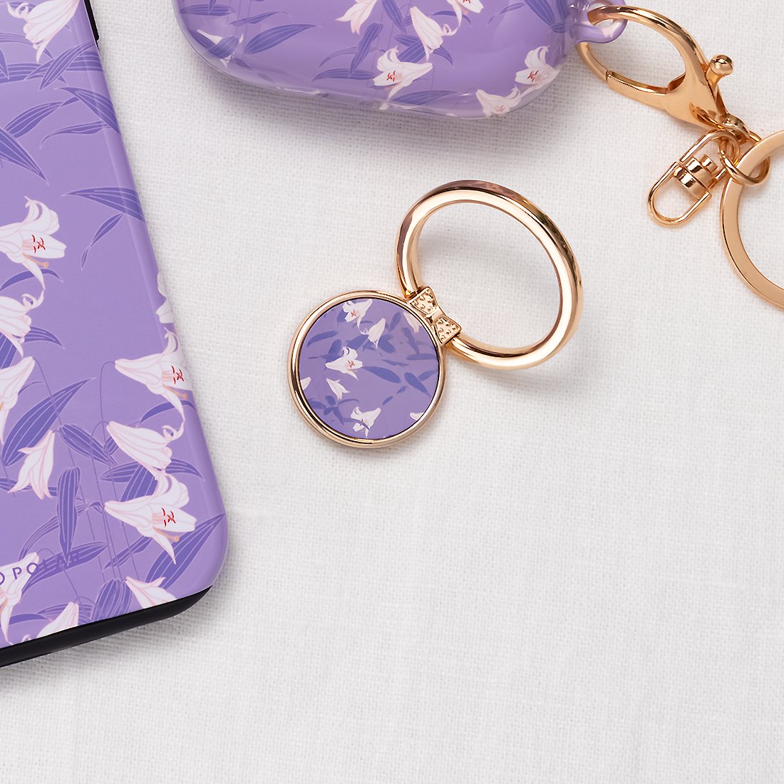 Lavender Lily Adhesive Phone Ring Holder