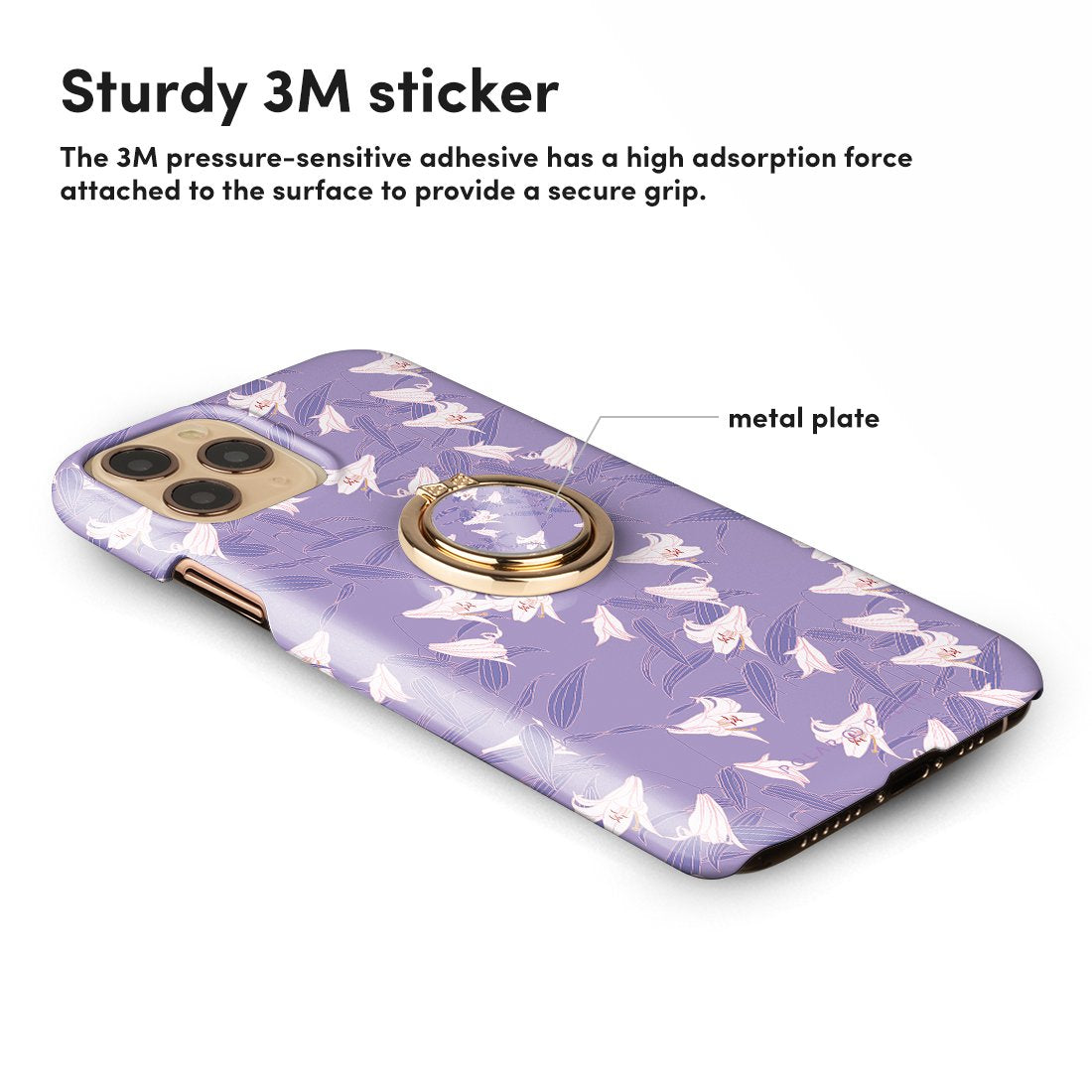 Lavender Lily | Custom Phone Ring Holder  (Non-MagSafe)