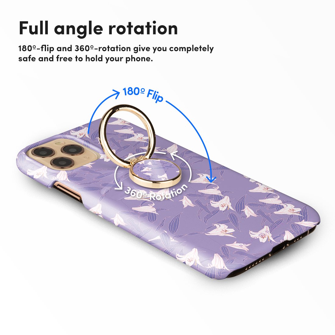 Lavender Lily | Custom Phone Ring Holder  (Non-MagSafe)