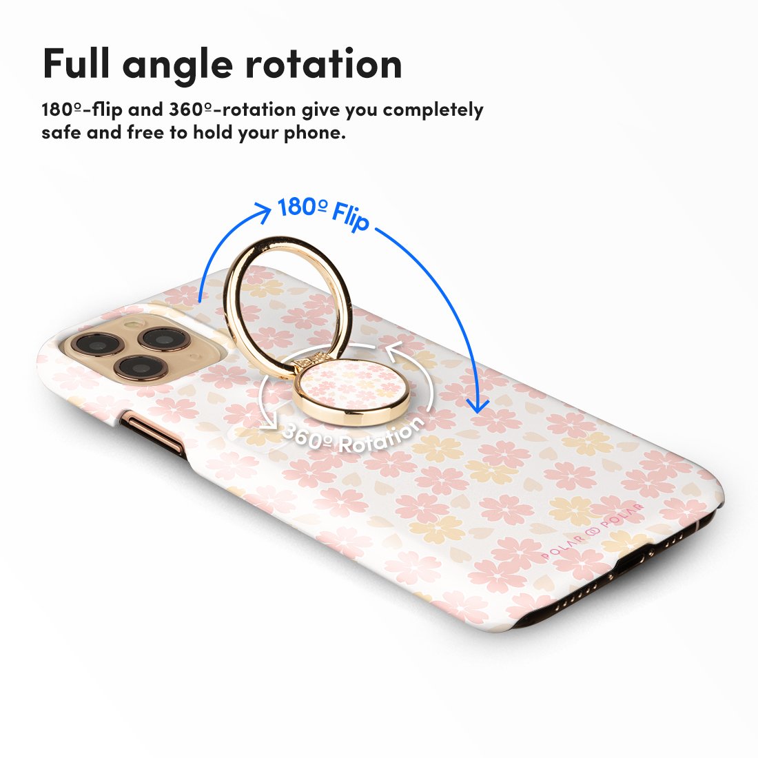 淺粉色櫻花 客製化 手機扣環支架（非磁吸）