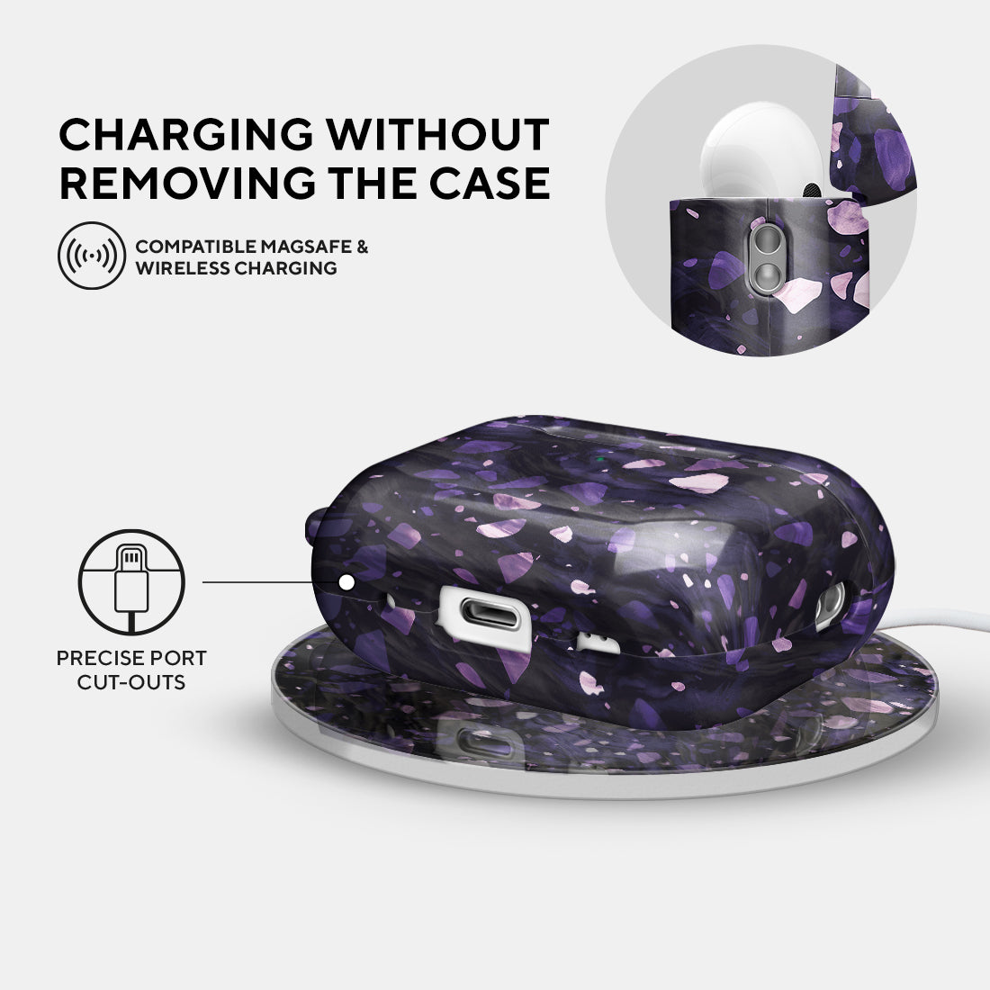 Lilac Terrazzo Gem | AirPods Pro 2 Case