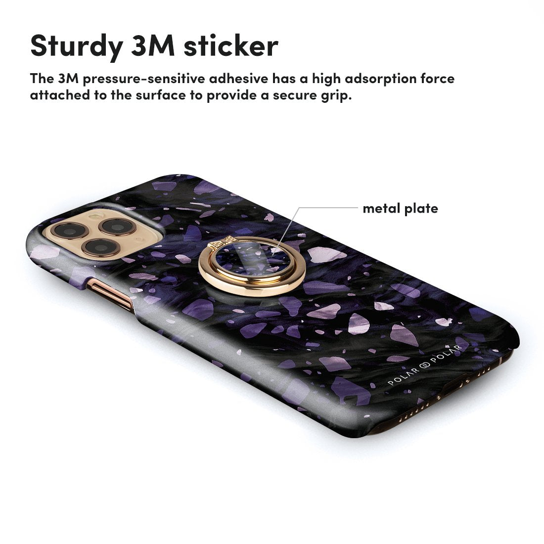Lilac Terrazzo Gem | Phone Ring Holder  (Non-MagSafe)