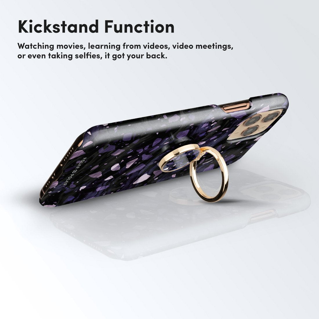 紫丁香水磨石 客製化 手機扣環支架（非磁吸）