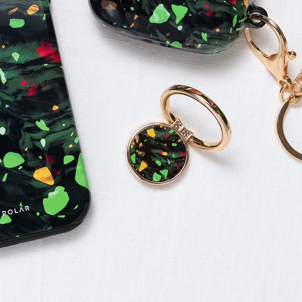 Malachite Terrazzo Gem | Phone Ring Holder