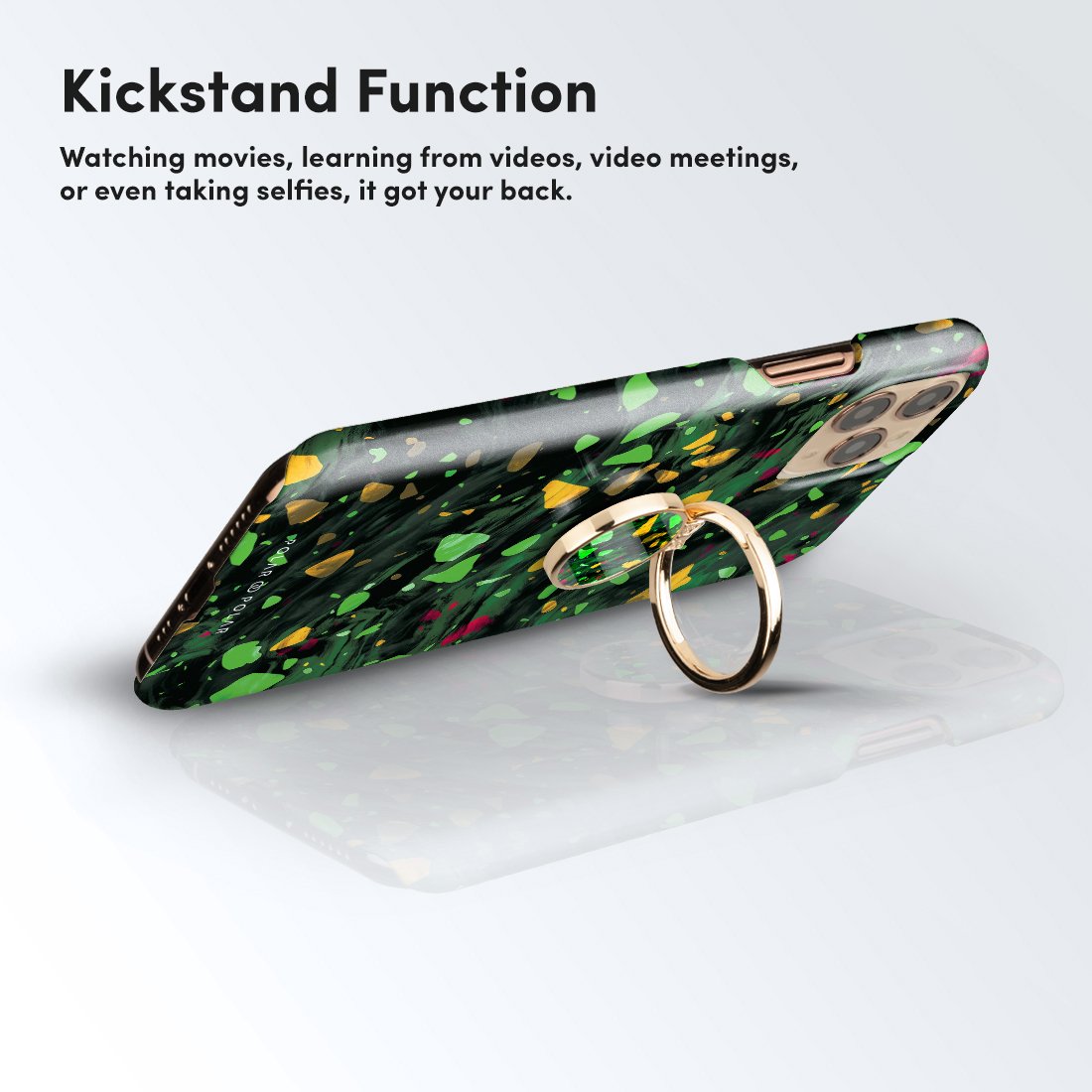 Malachite Terrazzo Gem | Custom Phone Ring Holder  (Non-MagSafe)