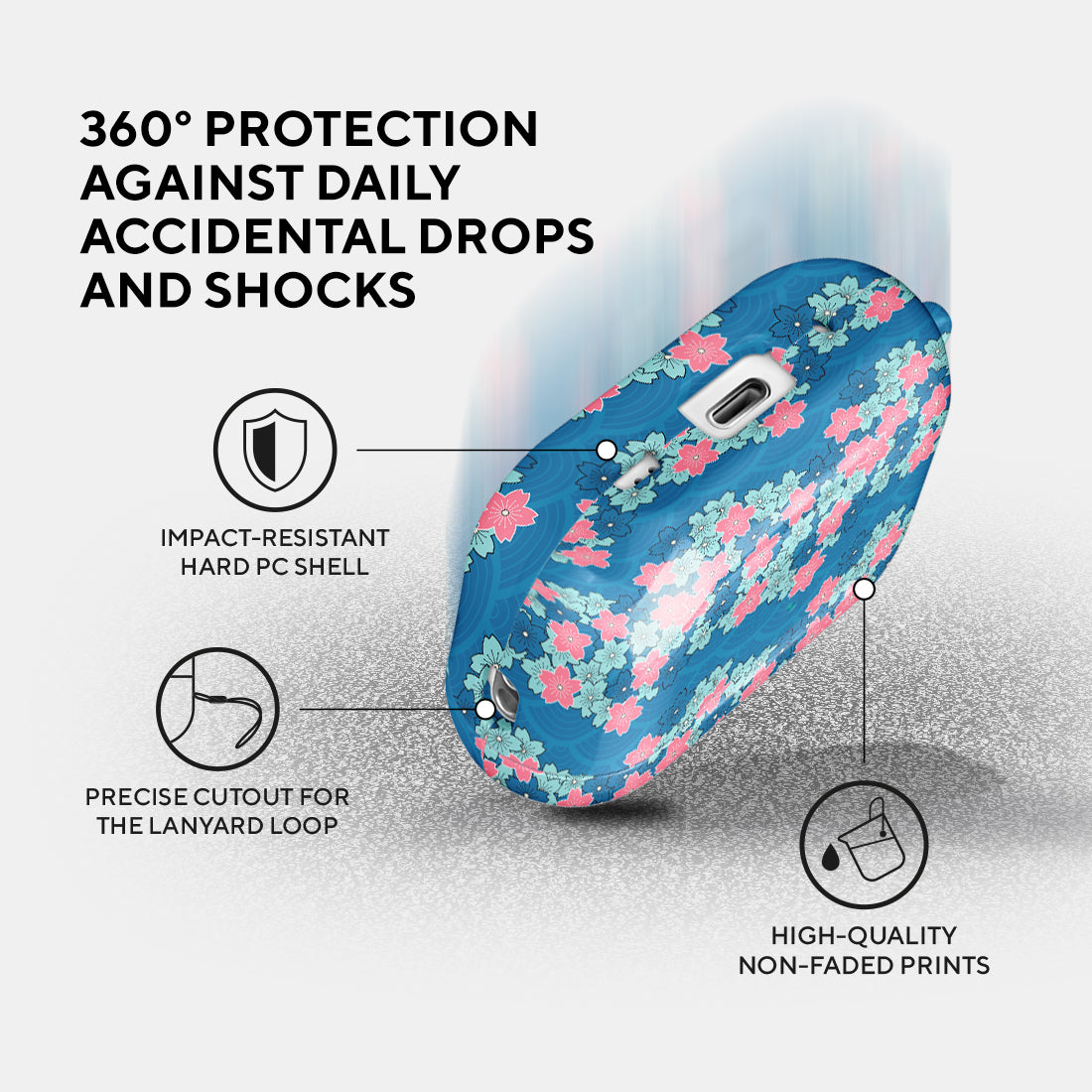 Navy Sakura Wave | AirPods Pro 2 Case