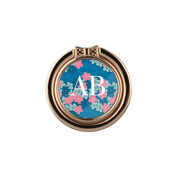Navy Sakura Wave | Custom Phone Ring Holder