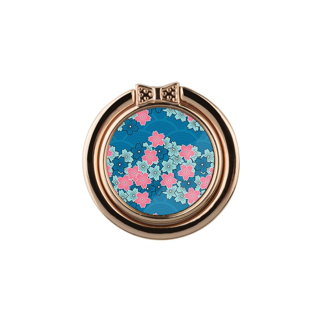 Navy Sakura Wave Adhesive Phone Ring Holder