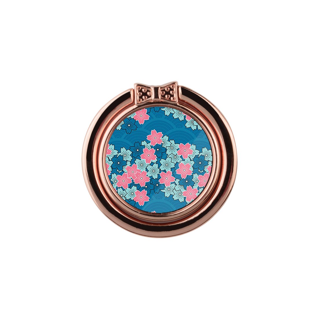 Navy Sakura Wave Adhesive Phone Ring Holder