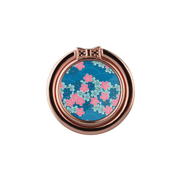 Navy Sakura Wave | Custom Phone Ring Holder