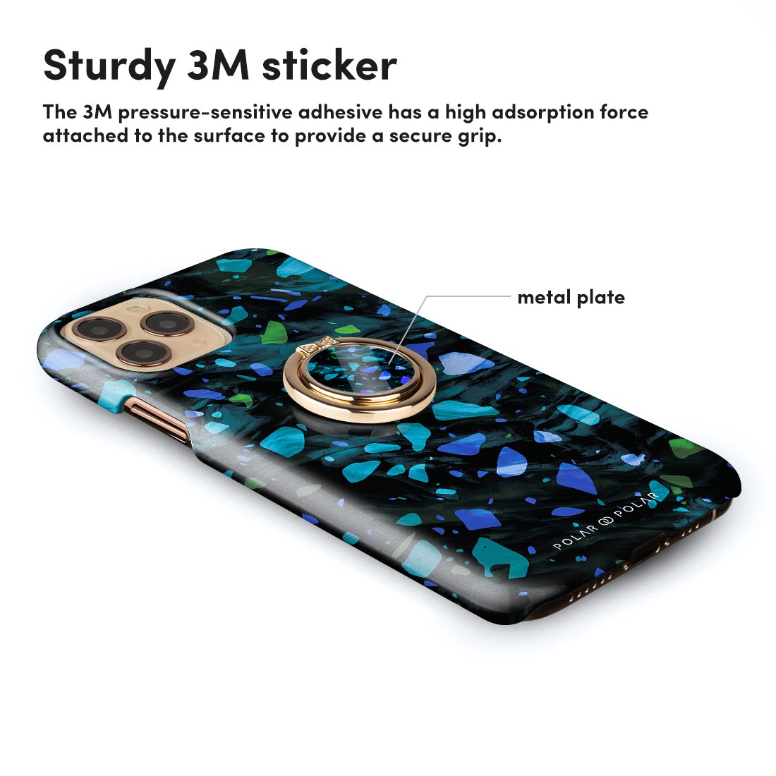 Ocean Terrazzo Gem Adhesive Phone Ring Holder