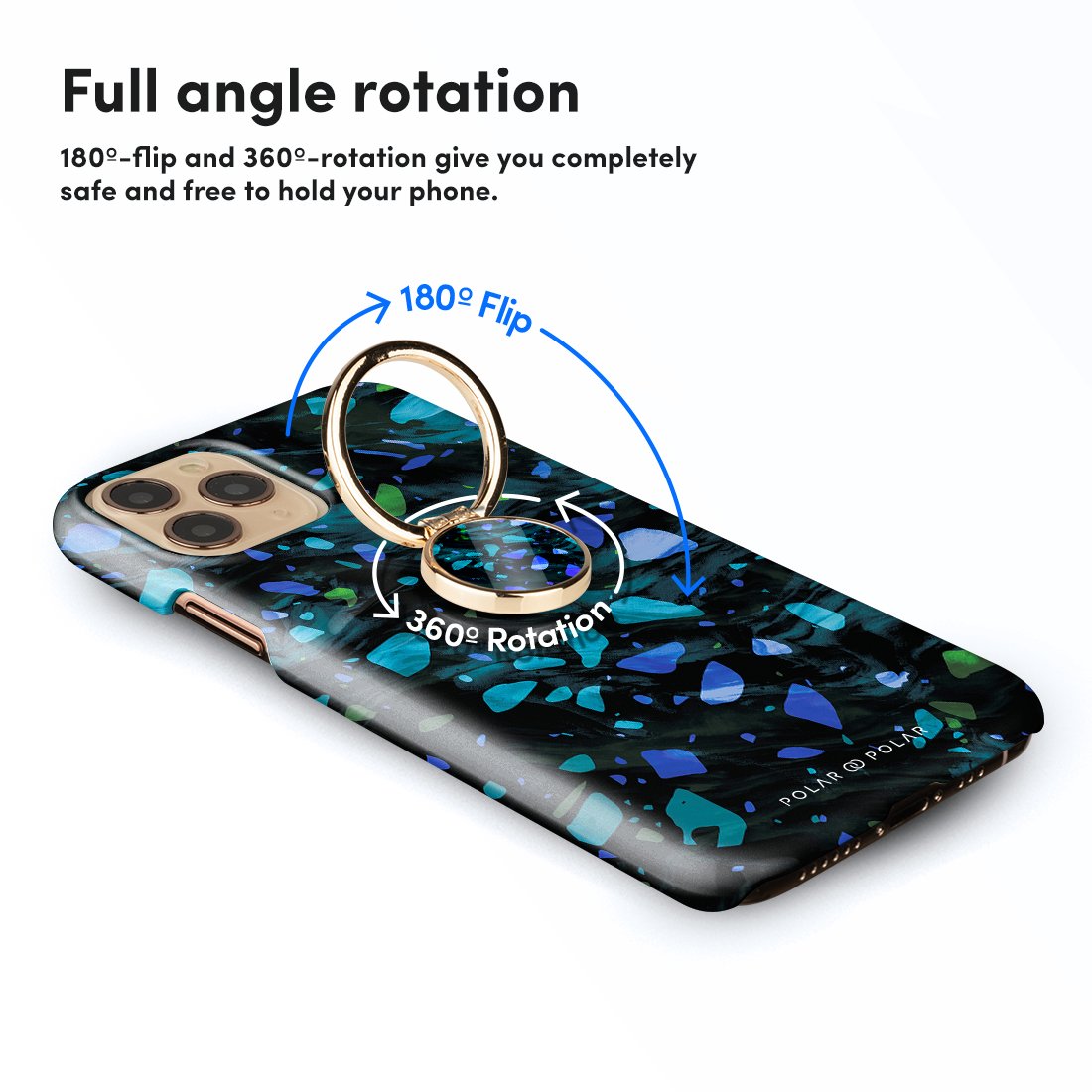 Ocean Terrazzo Gem Adhesive Phone Ring Holder