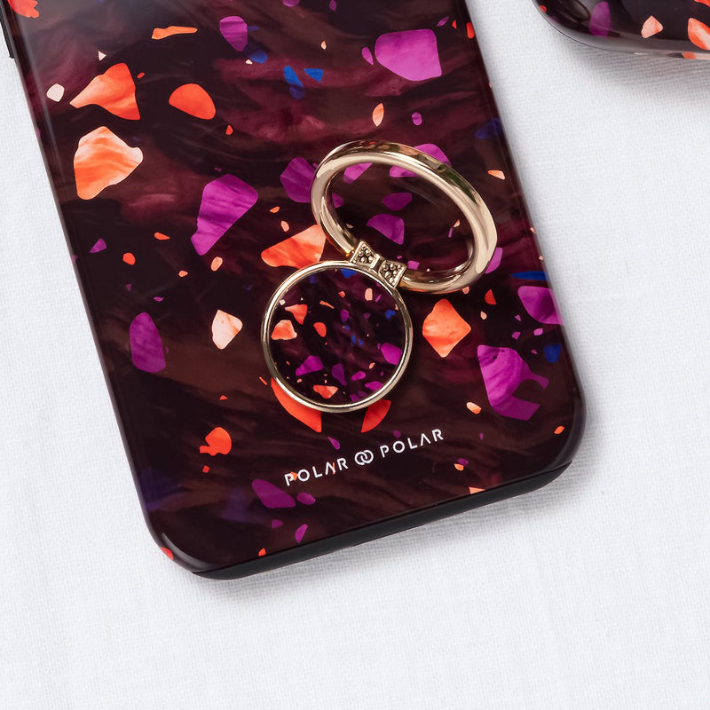 Paprika Terrazzo Gem | Phone Ring Holder