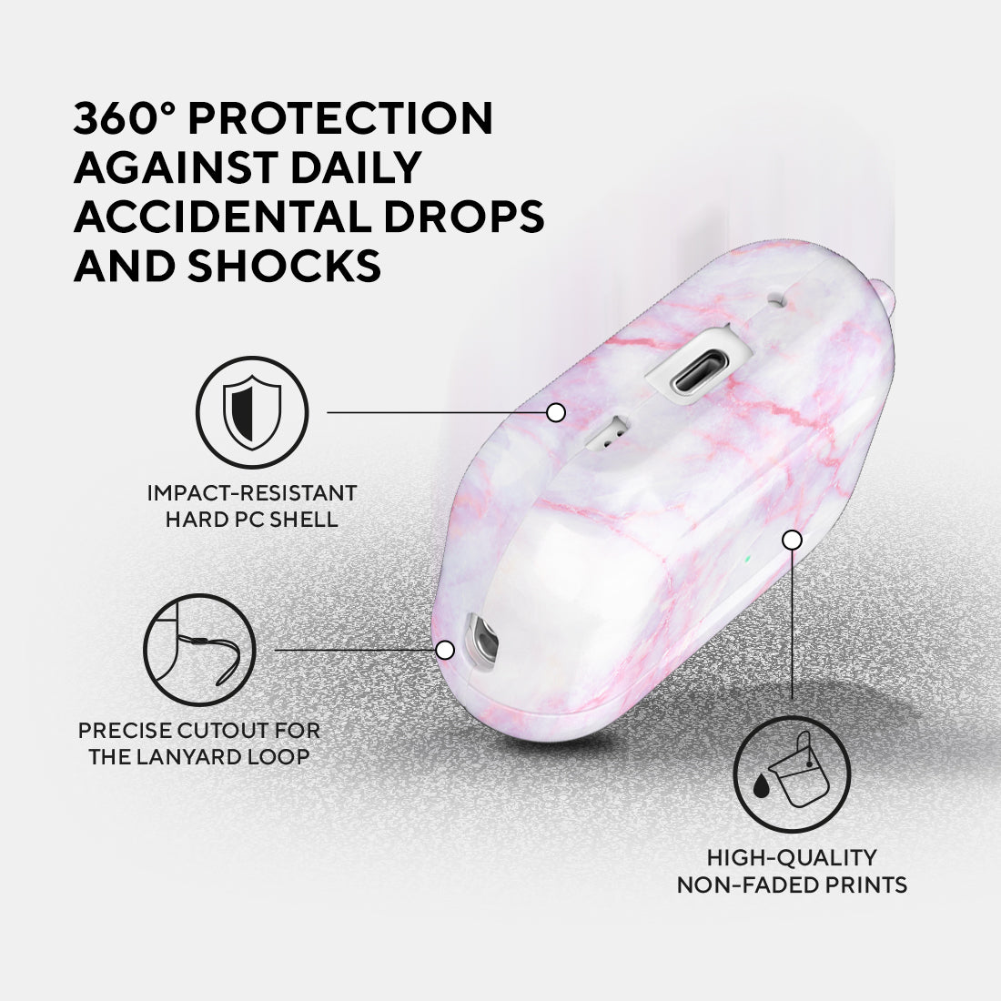 粉紅石紋 AirPods Pro 2 保護殼