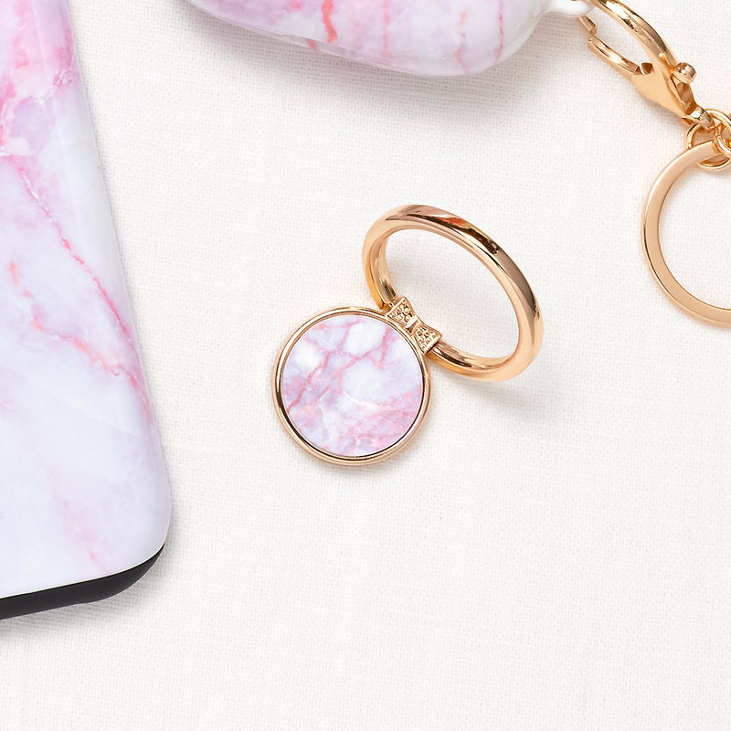 粉紅石紋 客製化 手機扣環支架