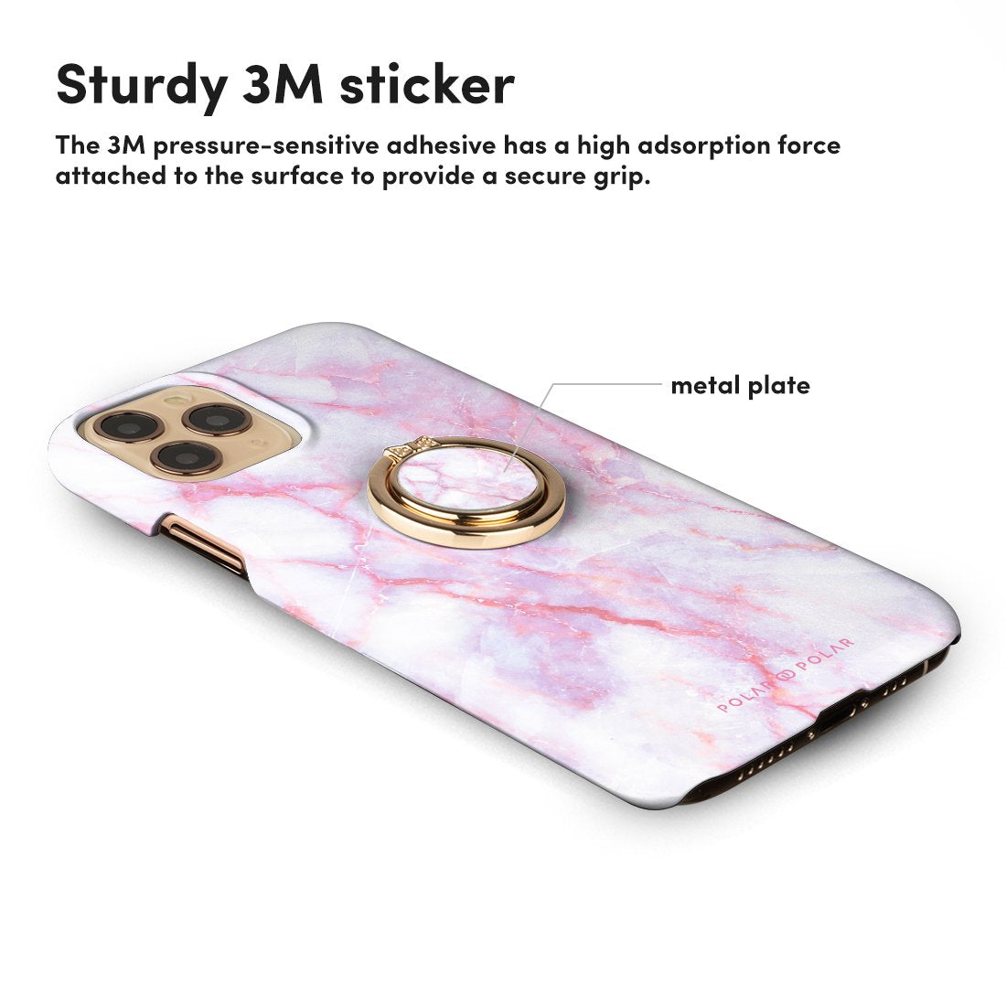 Pink White Adhesive Phone Ring Holder