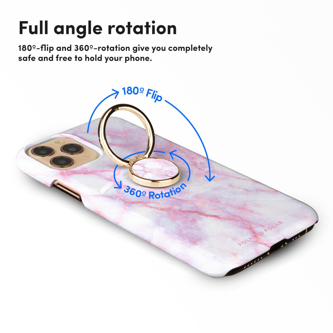 Pink White Adhesive Phone Ring Holder