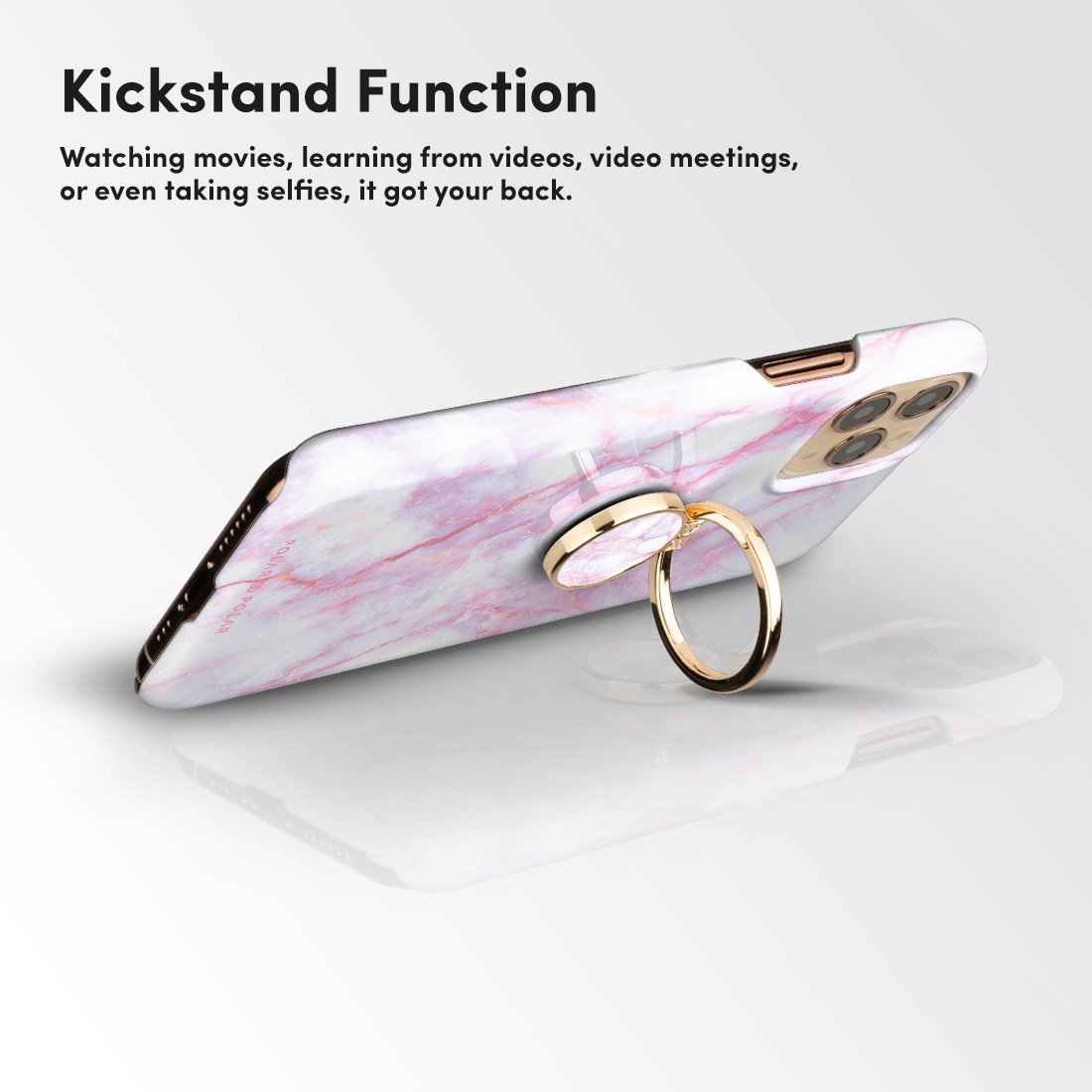Pink White Adhesive Phone Ring Holder