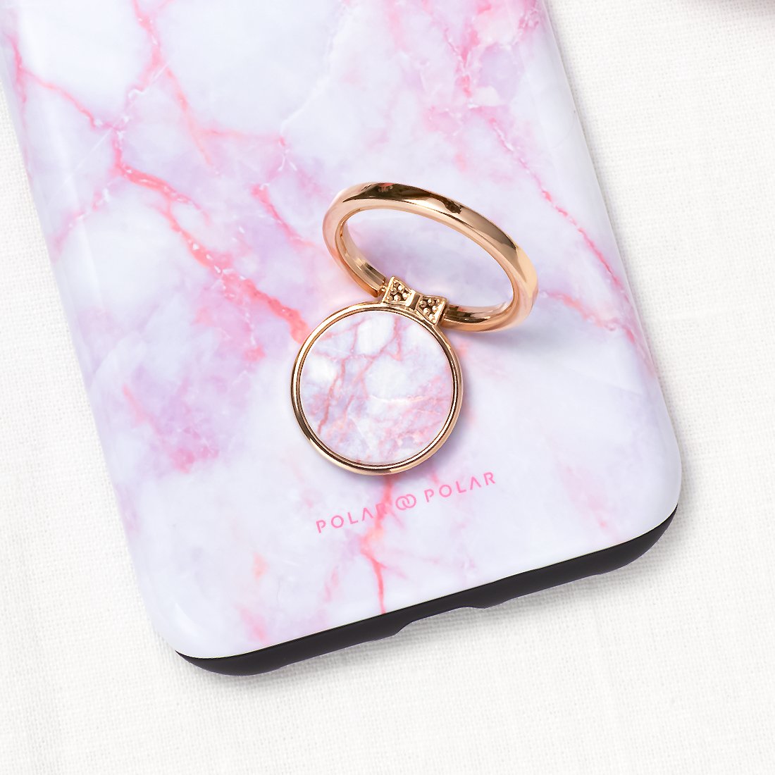 Pink White | Phone Ring Holder  (Non-MagSafe)