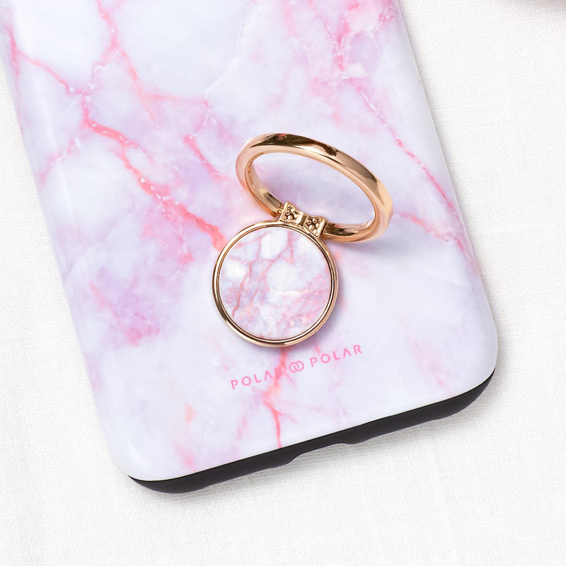 粉紅石紋 客製化 手機扣環支架（非磁吸）